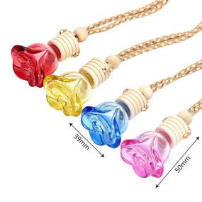 img 1 attached to 🚗 7 Colors Car Hanging Perfume Bottles - Glass Essential Oil Fragrance Diffuser for Car Air Freshener - Empty Bottle for Car Perfume Pendant Ornaments