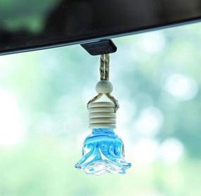 img 2 attached to 🚗 7 Colors Car Hanging Perfume Bottles - Glass Essential Oil Fragrance Diffuser for Car Air Freshener - Empty Bottle for Car Perfume Pendant Ornaments