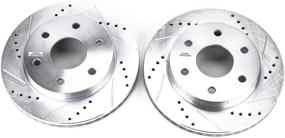 img 1 attached to Enhanced Performance Front Evolution Drilled & Slotted Rotor Pair - Power Stop AR8640XPR