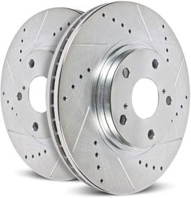 img 2 attached to Enhanced Performance Front Evolution Drilled & Slotted Rotor Pair - Power Stop AR8640XPR