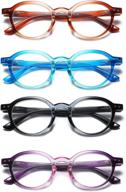 👓 bevi ladies stylish reading glasses: round reader with spring hinges - great value glasses for fashionable women - 2975 (1.50) logo