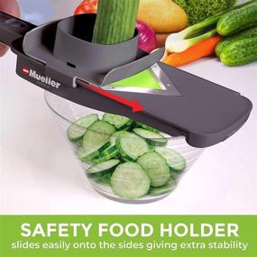 img 1 attached to 🥕 Mueller Handheld Vegetable V Slicer Salad Utensil - Ideal for Zucchini, Carrots, Onions & More - Create Low Carb, Paleo & Gluten-Free Meals - Adjustable Thickness for Perfect Slicing