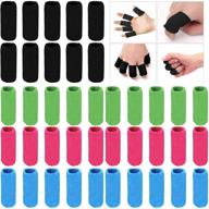 ✋ elane finger splint set - 40 pcs finger holster thumb brace support for gaming, sports, basketball - elastic sleeves for finger support - black, green, skyblue, rosered logo