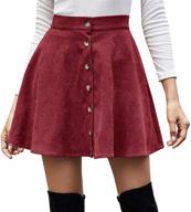 chouyatou womens waisted button corduroy women's clothing in skirts logo