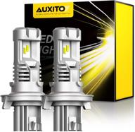 🔦 auxito led лампы для фар h13 12000lm 6500k беспроводные тонкие hi/lo двойные лучи, набор из 2 шт. - ксеноново-белый свет для дальнего и ближнего света логотип