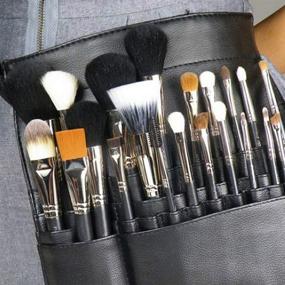 img 4 attached to 💄 22-Pocket Pro Makeup Brush Bag with Artist Belt Strap - Ideal for Cosmetics