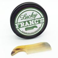 🐂 lucky franc's handmade beard comb: detangling static-free fine tooth comb for men - pocket-sized ox/bull horn mustache comb in metal tin logo