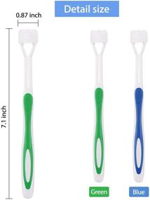 img 3 attached to Autism Toothbrush: 2-Piece 3-Sided Bristle Travel Toothbrush for Complete Teeth & Gum-Care - Gentle & Effective Cleaning (Green, Blue)