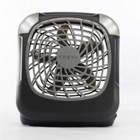 img 3 attached to 💨 Treva 5-Inch Battery Powered Personal Fan with LED Lights, Grey (1-Pack)