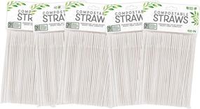 img 4 attached to 🌱 Environmentally Friendly Evriholder Compostable Straws 100 Pack - Plant-Based PLA Material, Pack of 5 - Unwrapped Packaging