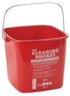 🧼 winco ppl-3r sanitizing solution cleaning bucket, 3-quart (2-pack) in red logo