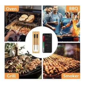img 3 attached to 🔥 Smart Wireless Meat Thermometer with Bluetooth, 165ft Long Range and Assisted Cooking for BBQ, Oven, Deep Frying, and More