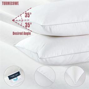 img 1 attached to 🦆 TURMECOWE Goose Down Feather Pillows for Sleeping – Hotel Collection – Soft and Supportive for Side, Stomach & Back Sleepers – Queen Size Set of 2 in White