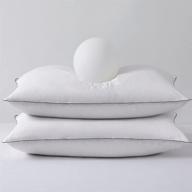 🦆 turmecowe goose down feather pillows for sleeping – hotel collection – soft and supportive for side, stomach & back sleepers – queen size set of 2 in white logo