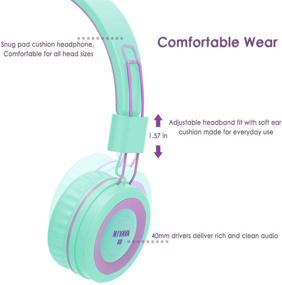 img 1 attached to NIVAVA K8 Kids Headphones For Children Boys Girls Teens Wired Foldable Lightweight Stereo On Ear Headset For Cellphones Computer MP3/4 Kindle Airplane School(Green/Purple)