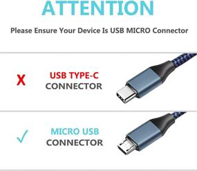 img 2 attached to 🔌 TPLTECH Micro USB кабель, 10Ft 2Pack Быстрая зарядка для Samsung Galaxy S6 S7/Edge, J7/J3/Prime/Pro/Sky Pro, контроллера PS4, LG и других устройств - Андроид оплетенный нейлоновый кабель