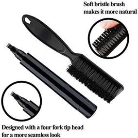 img 2 attached to 🧔 JINGYANG Beard Pencil Filler - Fast Camouflage Natural Hair Growth - Waterproof Beard Pencil and Brush Kit for Men (Black + Dark Brown)