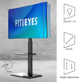 img 2 attached to 📺 FITUEYES Floor TV Stand with Swivel Mount for 32-65 Inch LCD LED TVs, Adjustable Shelf, Universal, Bedroom and Corner, Black, FT-S2601MB