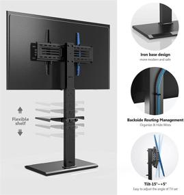 img 1 attached to 📺 FITUEYES Floor TV Stand with Swivel Mount for 32-65 Inch LCD LED TVs, Adjustable Shelf, Universal, Bedroom and Corner, Black, FT-S2601MB