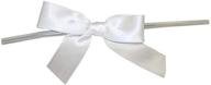 reliant ribbon 5171-03003-2x1 small satin twist 🎀 tie bows - 5/8 inch x 100 pieces, white logo