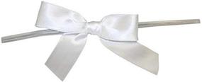 img 3 attached to Reliant Ribbon 5171-03003-2X1 Small Satin Twist 🎀 Tie Bows - 5/8 Inch X 100 Pieces, White