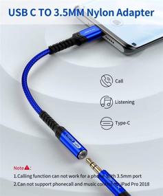 img 3 attached to 🔌 JSAUX USB C to 3.5mm Female Headphone Jack Adapter, Type C to Aux Audio Dongle Cable Cord for Pixel 4 3 2 XL, Samsung Galaxy S21 S20 Ultra S20+ Note 20 10 S10 S9 Plus, iPad Pro - Blue