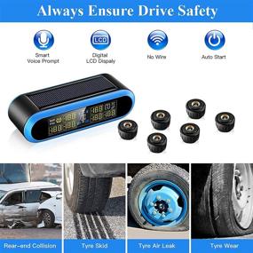 img 3 attached to 🚗 Система контроля давления в шинах, Blueskysea T650 Беспроводная солнечная TPMS для автодомов и прицепов, 6 внешних датчиков на 200PSI, ЖК-дисплей, Оповещение в реальном времени о давлении и температуре, голубой цвет - Идеально подходит для фургонов, грузовиков и автомобилей.