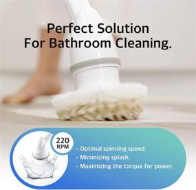 img 3 attached to 🧼 ABKO BC01 Cordless Electric Spin Scrubber: Lightweight Cleaning with Replaceable Brush Head and Adjustable Extension Rod for Tile Bathtub Floor, Bathroom, and Kitchen Cleaning