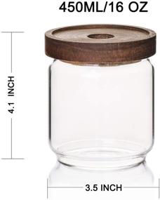 img 3 attached to 🍯 Sweejar Glass Food Storage Jar Set - 16 OZ Airtight Canisters with Bamboo Lid (Pack of 3) for Tea, Coffee, Spice, and More