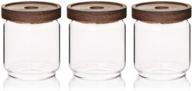 🍯 sweejar glass food storage jar set - 16 oz airtight canisters with bamboo lid (pack of 3) for tea, coffee, spice, and more логотип