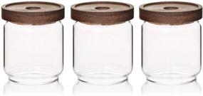 img 4 attached to 🍯 Sweejar Glass Food Storage Jar Set - 16 OZ Airtight Canisters with Bamboo Lid (Pack of 3) for Tea, Coffee, Spice, and More