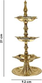 img 3 attached to 🪔 SATVIK 2Pc Standing Brass Kerala Samai Diwali Deepak - Traditional Panchmahal Pooja Deepam Diya Oil Lamp Kutthu Vilakku Dia - 3 in 1 Step Adjustable 8.5 inch Deepawali Indian Gift Item