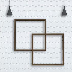 img 4 attached to 🔳 Grey and White Hexagon Peel and Stick Removable Wallpaper: Self Adhesive Trellis Design Shelf Liner Vinyl Wallpaper, 17.7”×78.7”