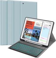 🔷 fintie keyboard case for ipad pro 12.9-inch 2017/2015 - soft tpu protective cover with backlit bluetooth keyboard - frozen blue logo