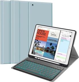 img 4 attached to 🔷 Fintie Keyboard Case for iPad Pro 12.9-inch 2017/2015 - Soft TPU Protective Cover with Backlit Bluetooth Keyboard - Frozen Blue