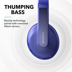 img 2 attached to 🎧 Наушники Anker Soundcore Life Q10: Over Ear беспроводные Bluetooth наушники с высоким разрешением звука, 60-часовым временем работы, глубоким басом и быстрой зарядкой USB-C - синие.