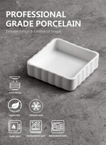 img 3 attached to Sweese 508.001 Porcelain Ramekins 4oz Creme Brulee Dish Set of 6 - Square, White