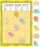 🦉 happi tree baby shower 10 count bingo game by creative converting логотип