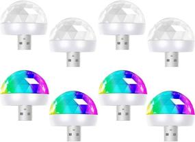 img 4 attached to 🎉 8 Piece USB Mini Disco Light 1.58 Inch/ 4 cm Sound Activated Mini Disco Ball Light LED Car USB Atmosphere Light White Party Light for Kid's Birthday Parties, KTV, Club, DJ Stage, Atmosphere, Christmas