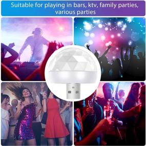 img 3 attached to 🎉 8 Piece USB Mini Disco Light 1.58 Inch/ 4 cm Sound Activated Mini Disco Ball Light LED Car USB Atmosphere Light White Party Light for Kid's Birthday Parties, KTV, Club, DJ Stage, Atmosphere, Christmas