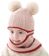 🧸 kacota pink winter knitted earflap bear boys' hats & caps accessories logo