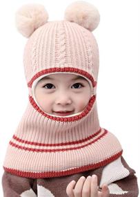 img 1 attached to 🧸 Kacota Pink Winter Knitted Earflap Bear Boys' Hats & Caps Accessories