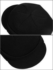 img 2 attached to 🧢 SATINIOR Men's Winter Knit Cap with Brim - Warm Thick Beanie Hat for Outdoor Activities