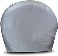 🔘 adco 3752 silver #2 diamond plated steel vinyl tyre gard wheel cover - set of 2 (fits 30"-32") logo