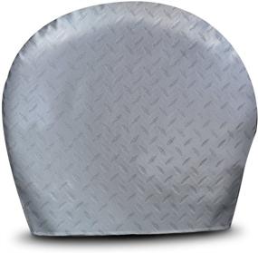 img 3 attached to 🔘 ADCO 3752 Silver #2 Diamond Plated Steel Vinyl Tyre Gard Wheel Cover - Set of 2 (Fits 30"-32")