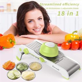 img 3 attached to 🥕 Adjustable Stainless Steel Mandoline Slicer - All-in-One Vegetable Cutter, Grater, and Julienne Slicer with Fruit Waffle Function - Kitchen Graters for Onion and Potato Slicing