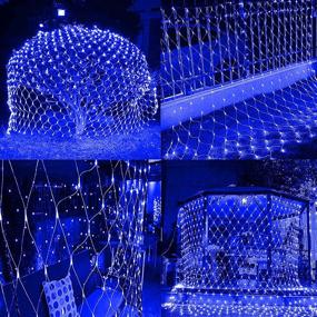 img 2 attached to 🎄 FUNPENY 200 LED Christmas Net Lights, 9.8 FT x 6.6 FT, 8 Modes, Waterproof & Connectable, Outdoor Bushes Garden Party Decorations (Blue) - Enhanced SEO