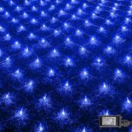 🎄 funpeny 200 led christmas net lights, 9.8 ft x 6.6 ft, 8 modes, waterproof & connectable, outdoor bushes garden party decorations (blue) - enhanced seo логотип