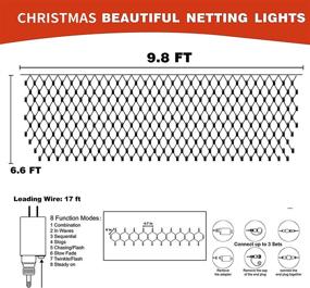 img 3 attached to 🎄 FUNPENY 200 LED Christmas Net Lights, 9.8 FT x 6.6 FT, 8 Modes, Waterproof & Connectable, Outdoor Bushes Garden Party Decorations (Blue) - Enhanced SEO