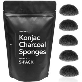 img 4 attached to 🌿 5-Pack Minamul Konjac Exfoliating Organic Facial Sponge Set with Bamboo Activated Charcoal for Gentle Daily Face Scrub & Skincare – Safe for Oily, Dry, Combination, and Sensitive Skin